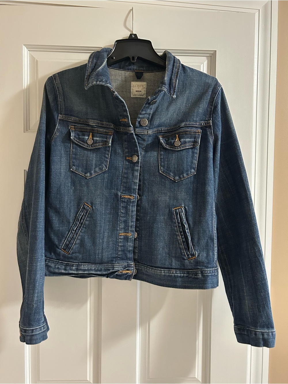 J. Crew Women's Denim Jacket in Dark Wash Blue